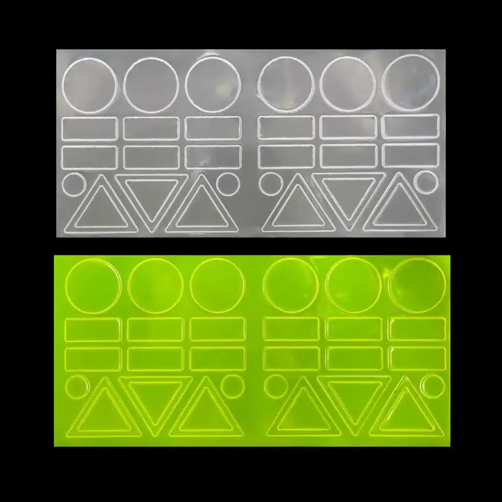 Reflective Shape Decals MST0805, lime silver side by side
